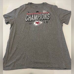 Kansas City Chiefs Nike Shirt 2024 AFC Champions Gray  2XL NFL